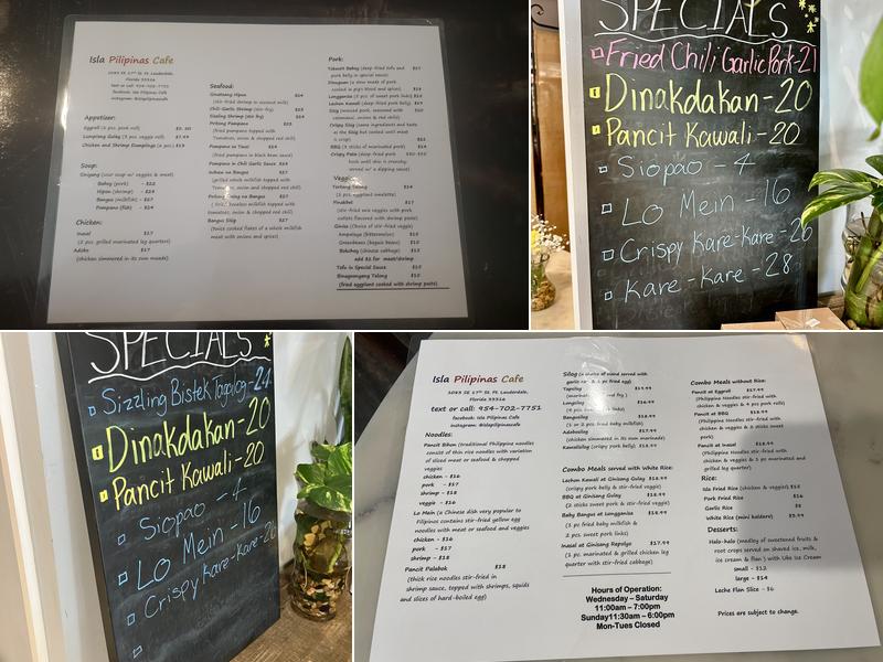 Isla Pilipinas Cafe Menu