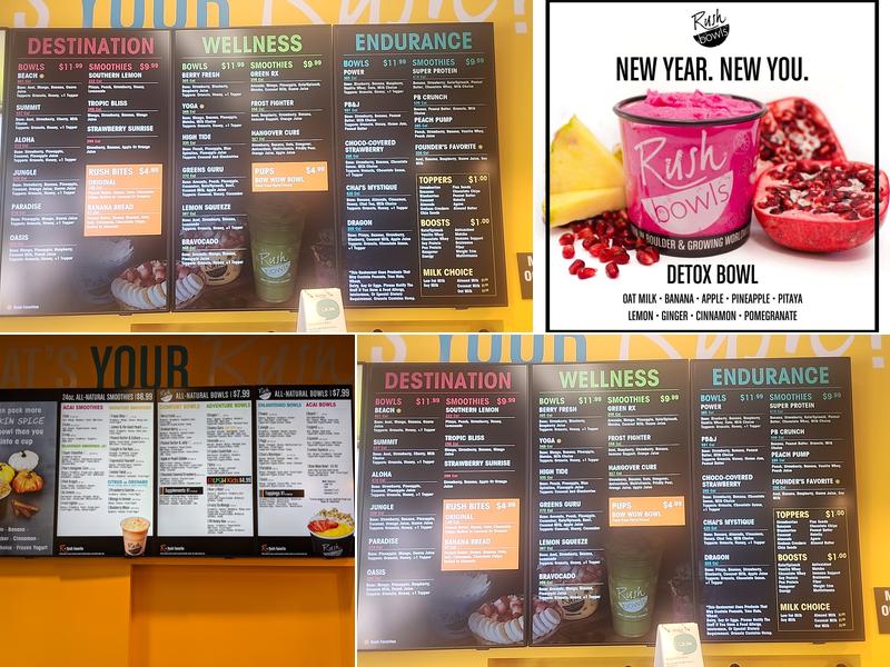 Rush Bowls Menu