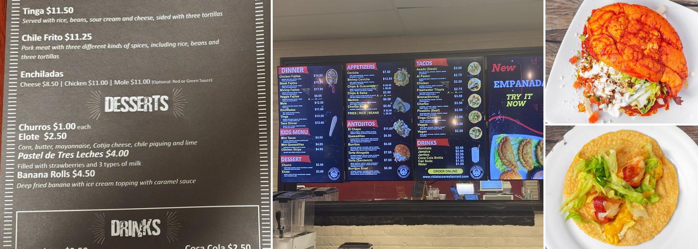 Vida Tacos Menu