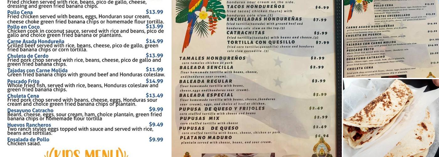 Merendero Las Catrachitas Menu