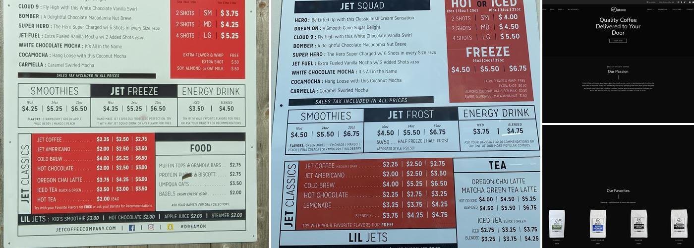 Jet Coffee Menu