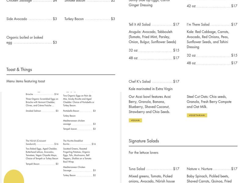 Nûrish Menu