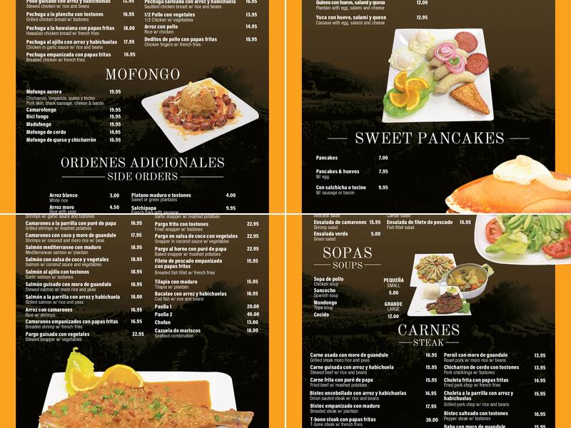 La Aurora Dominican Restaurant Menu