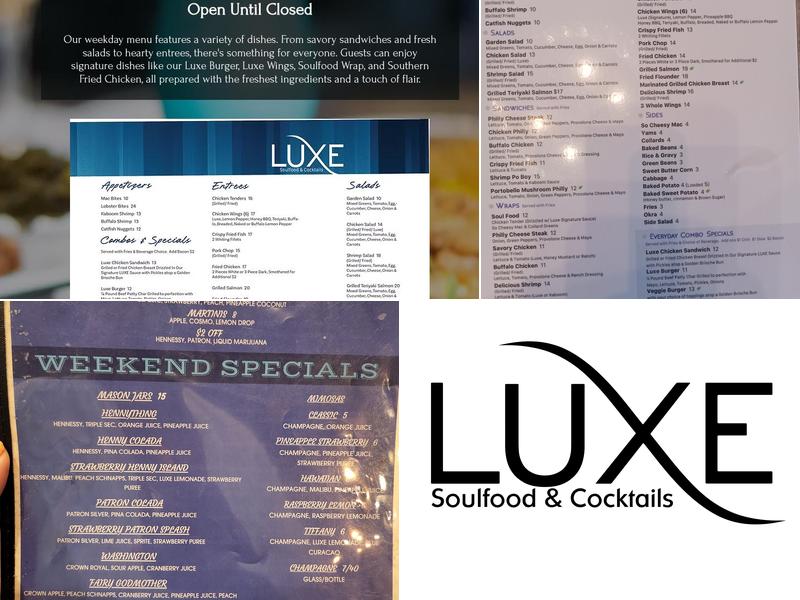 Luxe Soulfood & Cocktails Menu