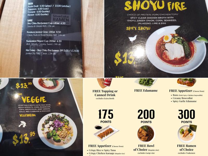 silverlake ramen Menu
