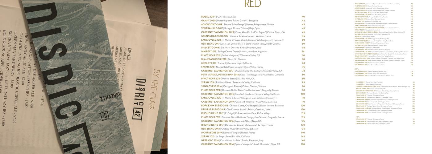 District 42 Menu