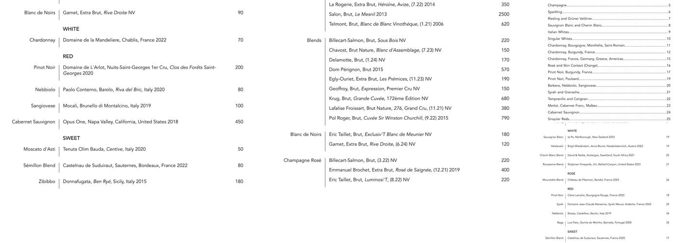 Kochi Menu