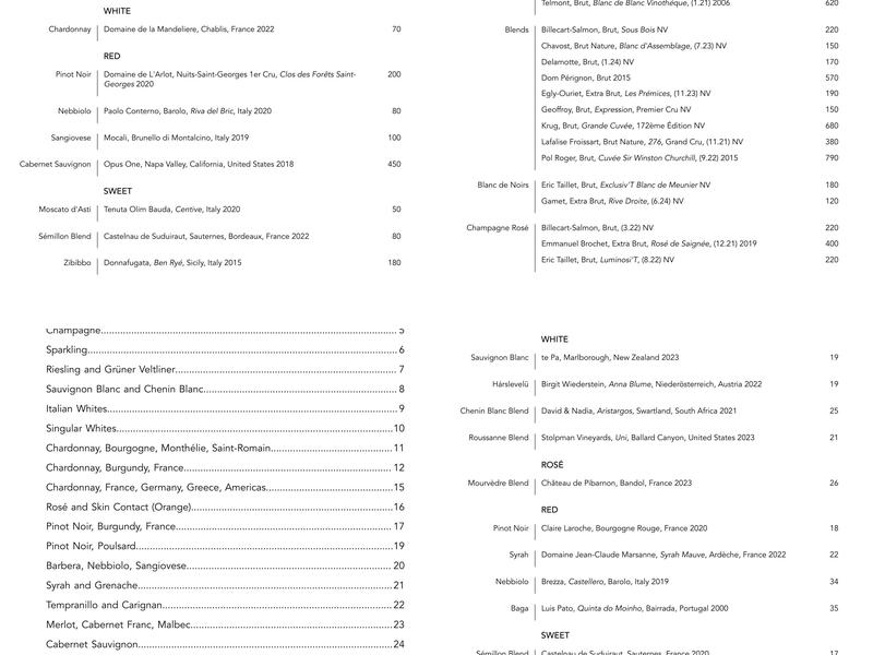 Kochi Menu