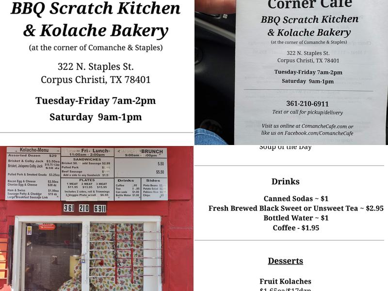 Comanche Corner Cafe Menu
