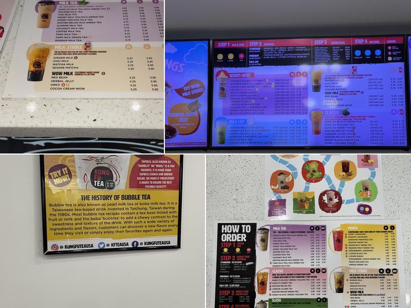 Kung Fu Tea Menu