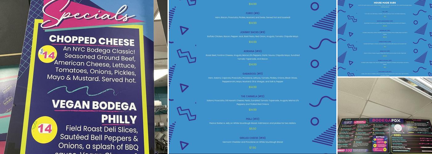 Bodega PDX Menu