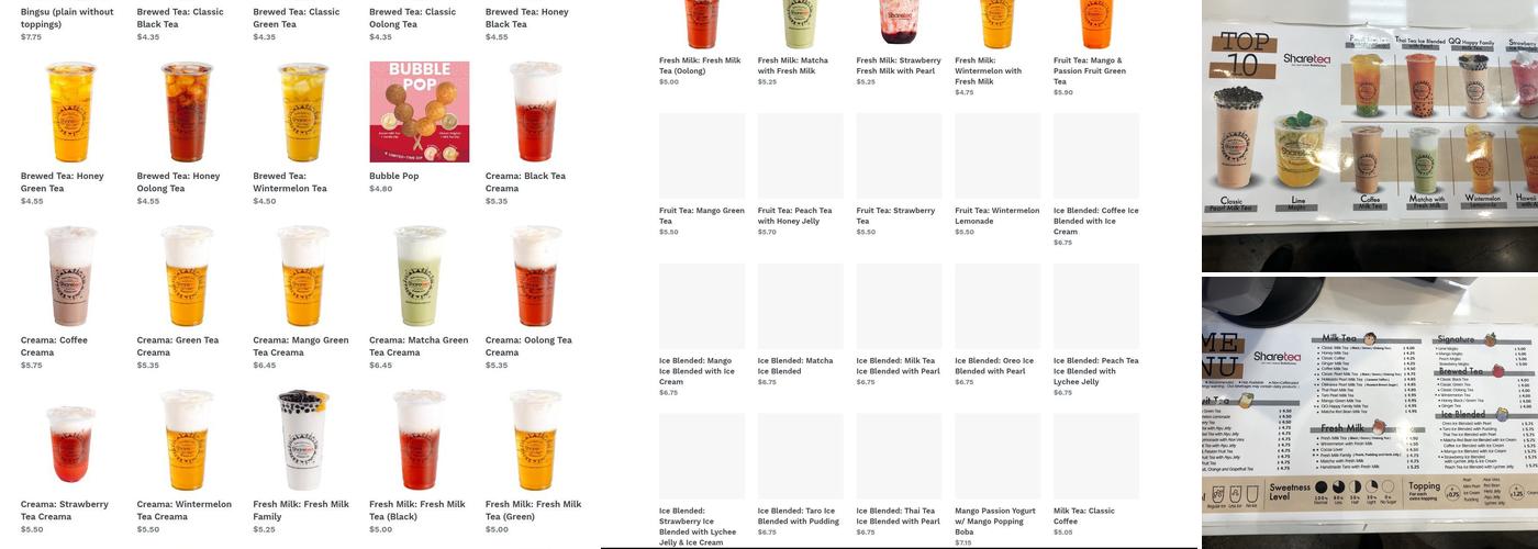 Sharetea Menu
