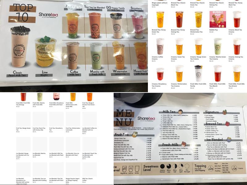 Sharetea Menu