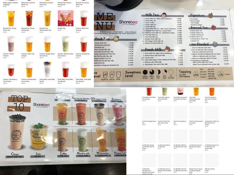 Sharetea Menu