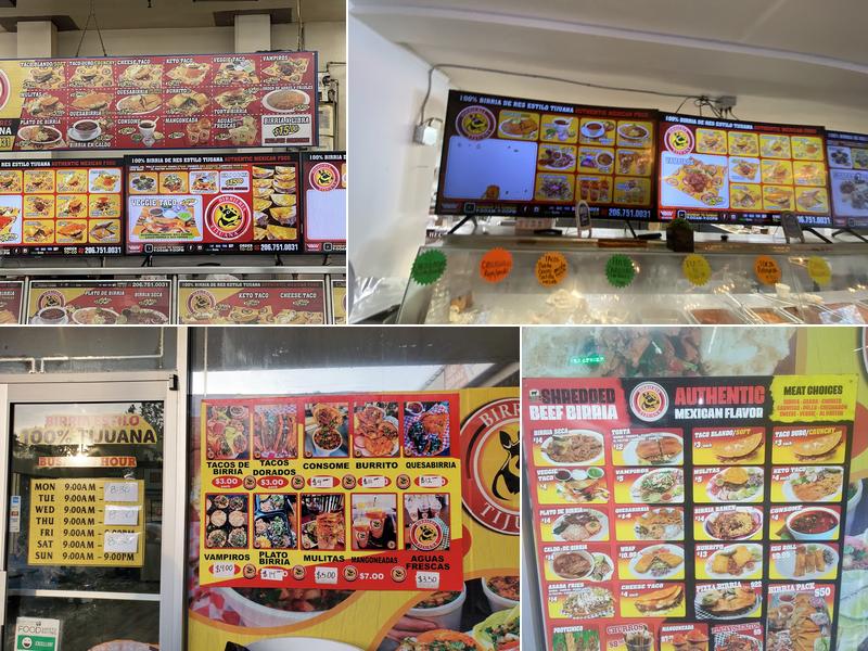 Birrieria Tijuana Menu