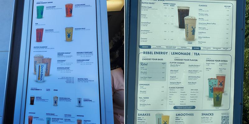 Dutch Bros Coffee Menu