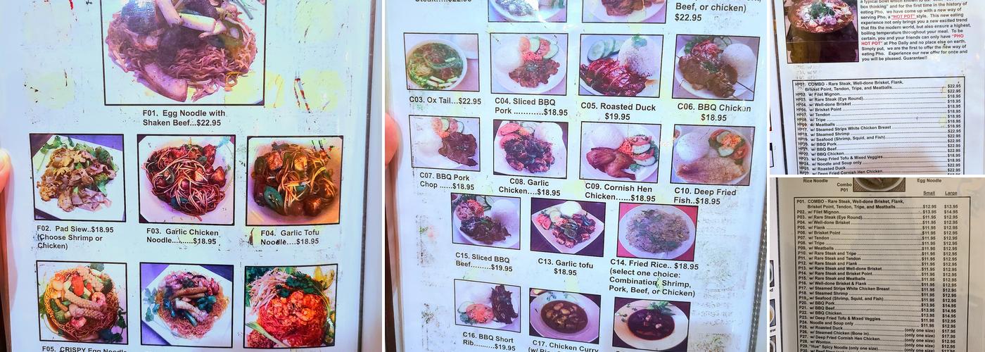 Pho Daily Menu