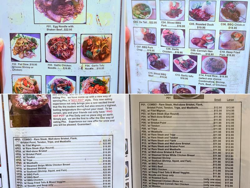 Pho Daily Menu