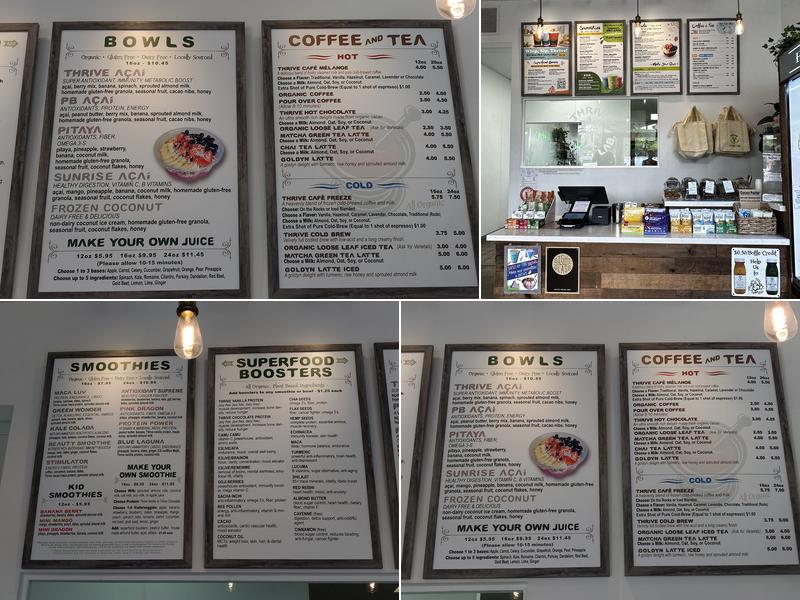 Thrive Juice Lab Menu