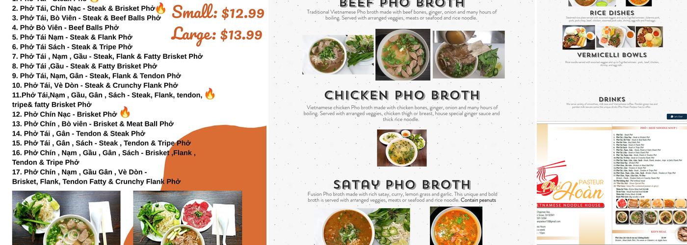 Pho Hoan Pasteur Menu