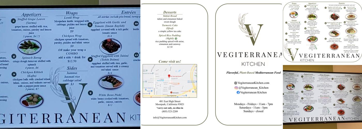 Vegiterranean Kitchen Menu
