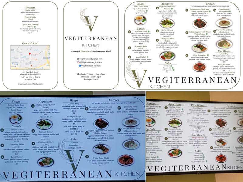 Vegiterranean Kitchen Menu