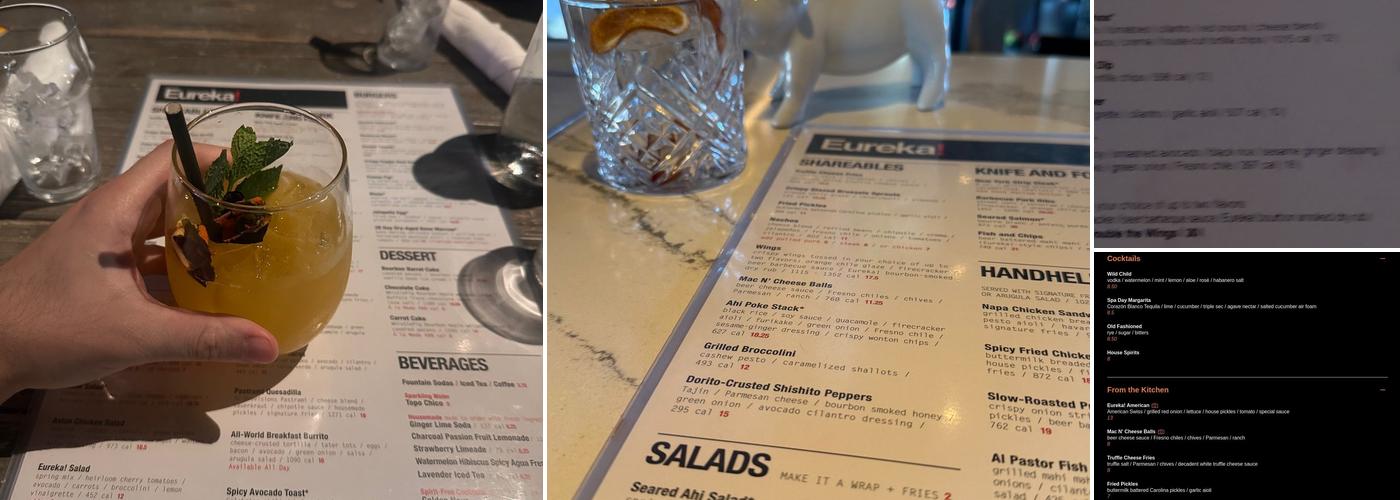 Eureka! Menu