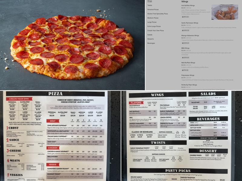 Round Table Pizza Menu