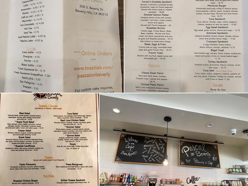 Pascal on Beverly Menu