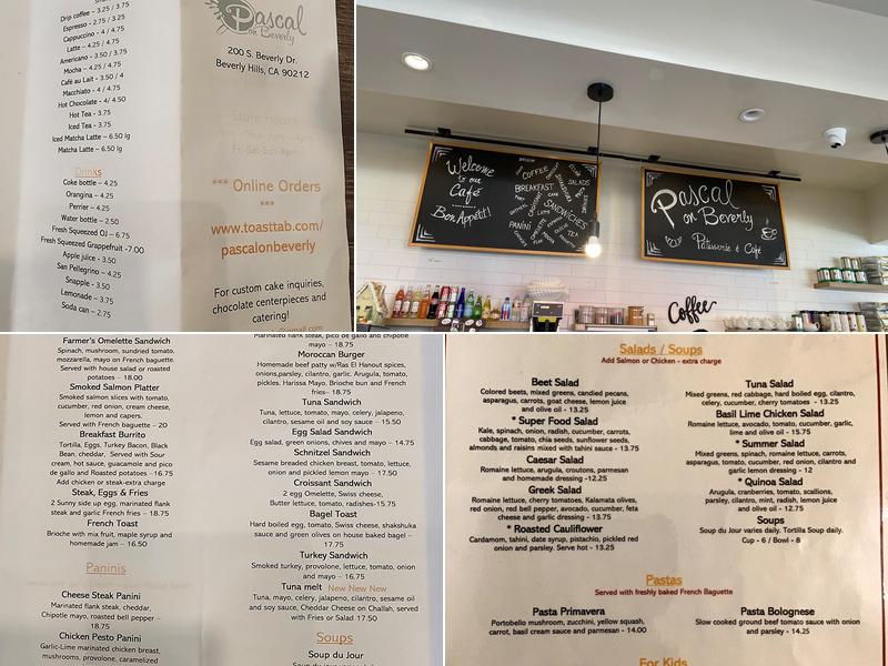 Pascal on Beverly Menu