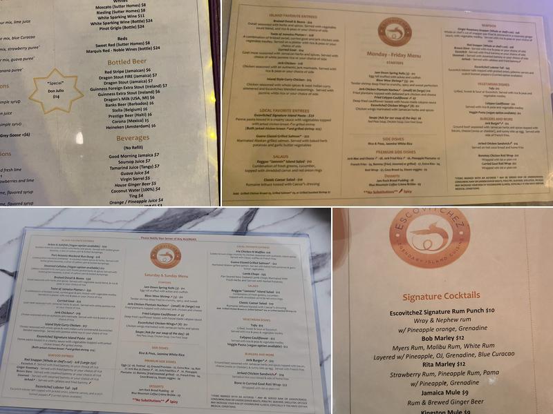 Escovitchez Menu