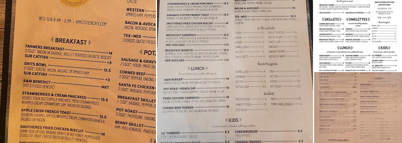 A&M Kitchen Menu