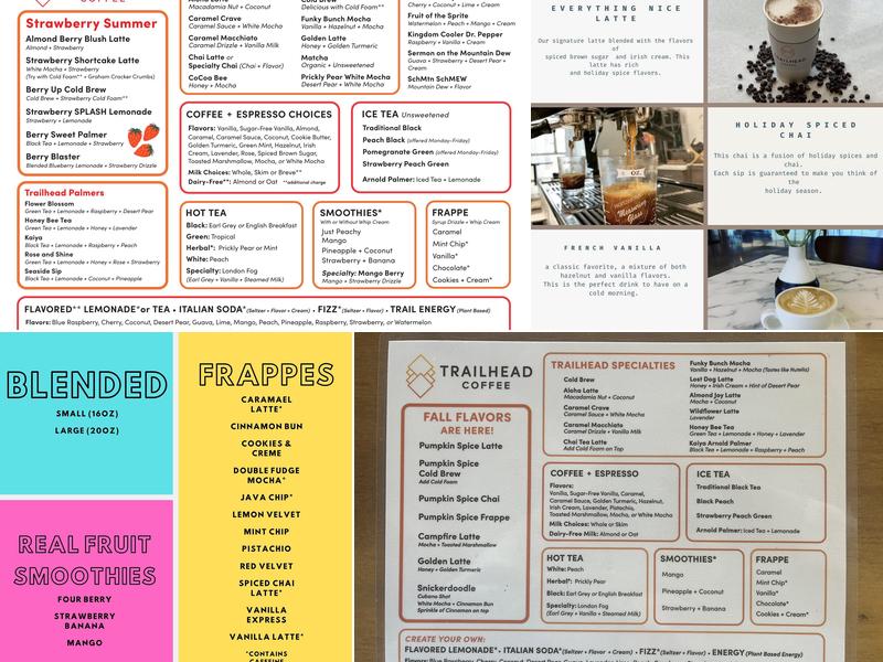 Trailhead Coffee Menu