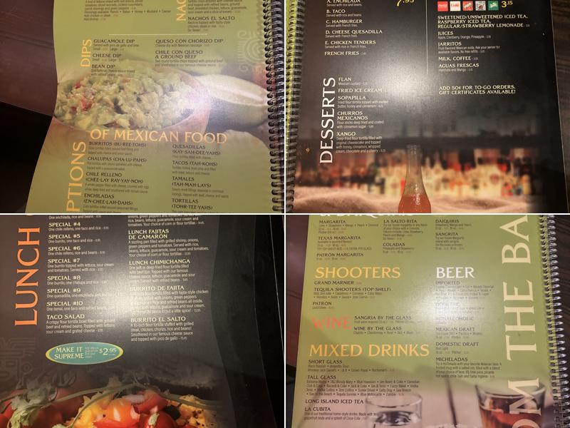 El Salto Mexican Restaurant Menu