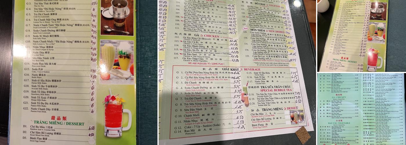 Pho 86 Menu