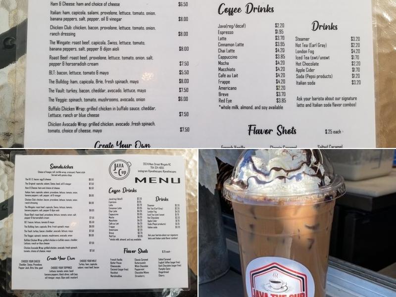 Java the Cup Menu