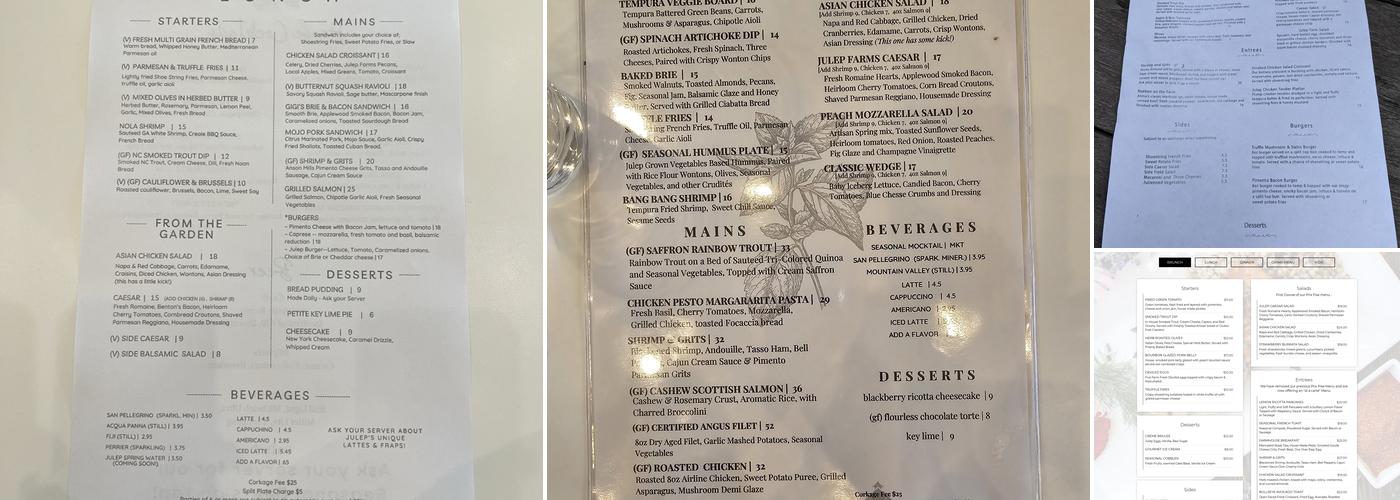 Julep Kitchen Menu