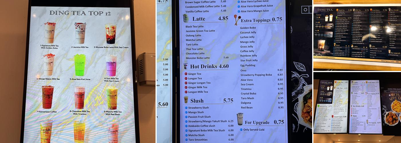 Ding Tea Menu