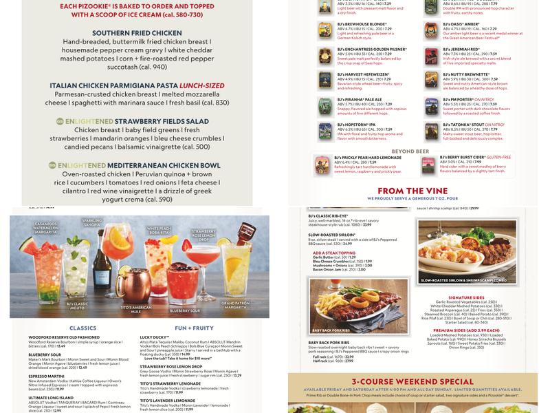 BJ's Restaurant & Brewhouse Menu