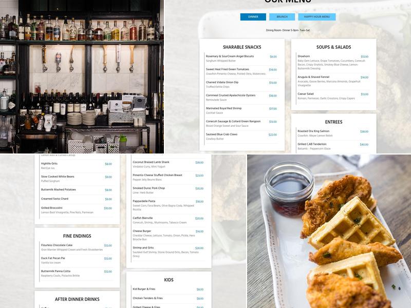 Farrelly's Southern Bar and Kitchen Menu