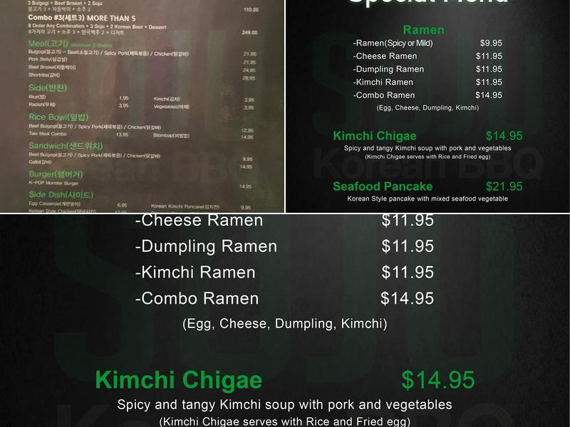 Soju MIami Menu
