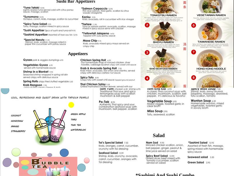 Sam's Sushi Menu