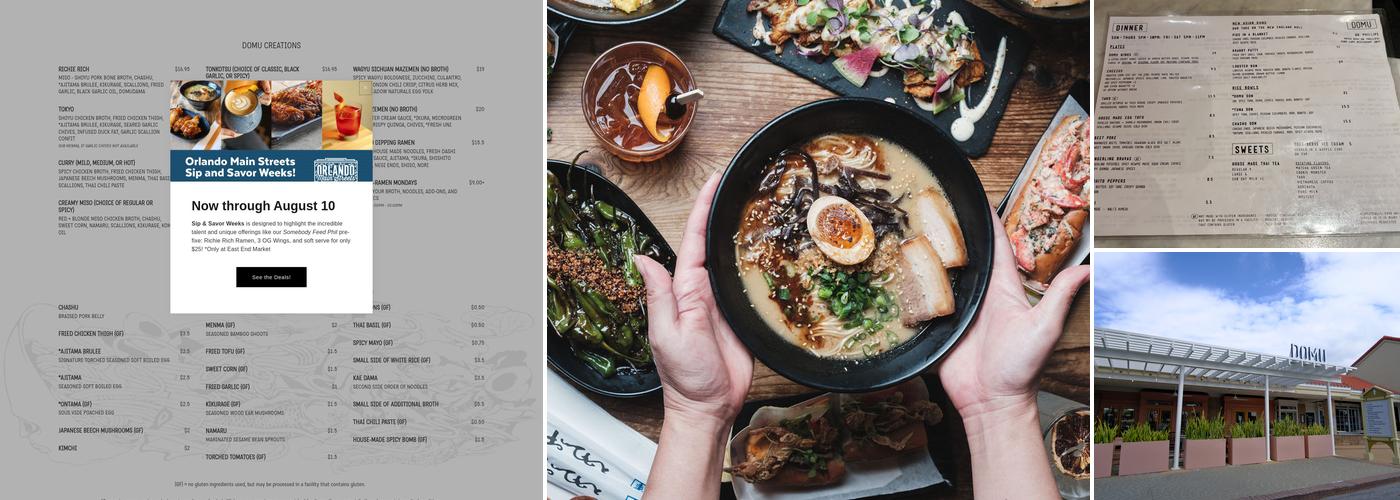 DOMU - Dr. Phillips Menu