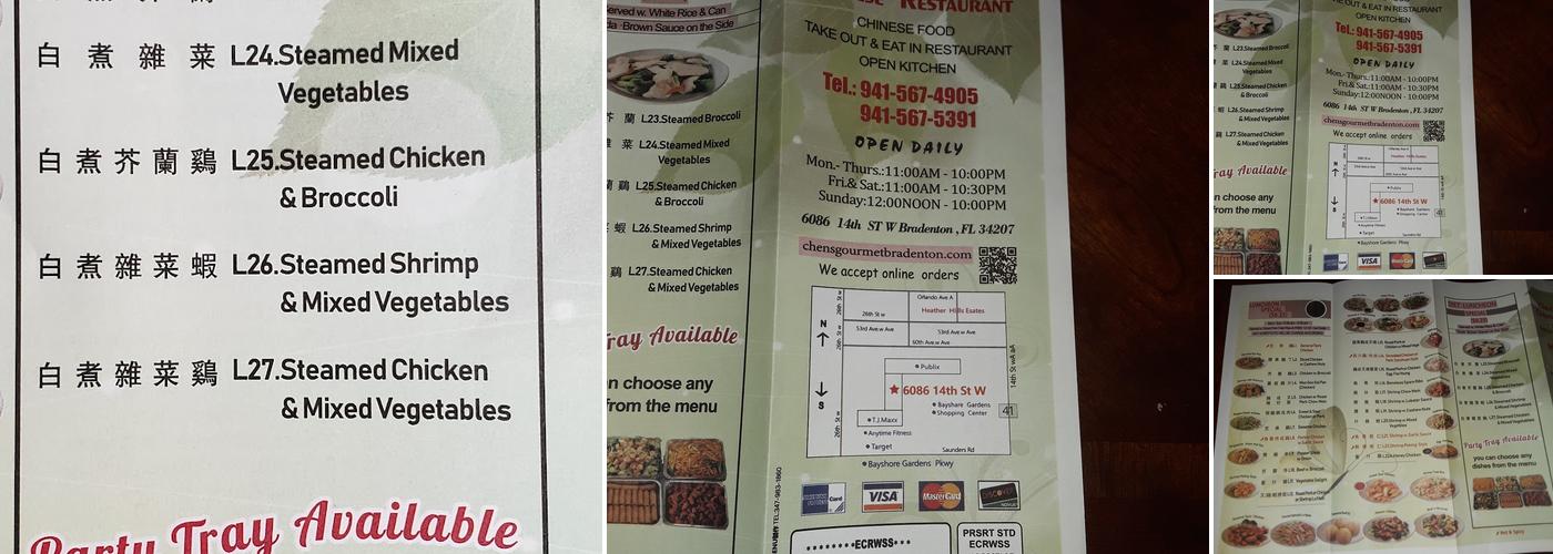Chen's Gourmet Menu