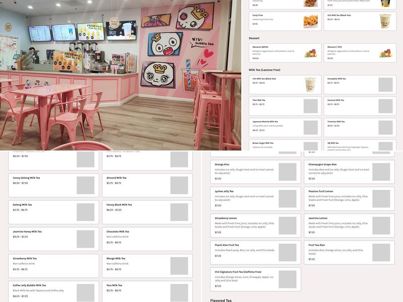 VIVI BUBBLE TEA Menu