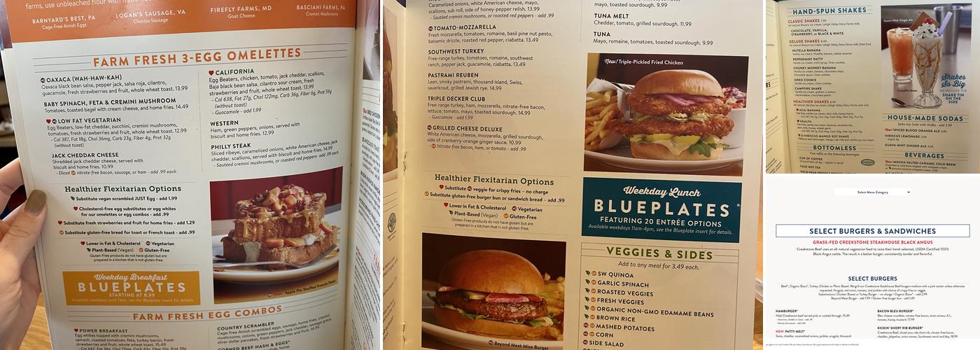 Silver Diner Menu