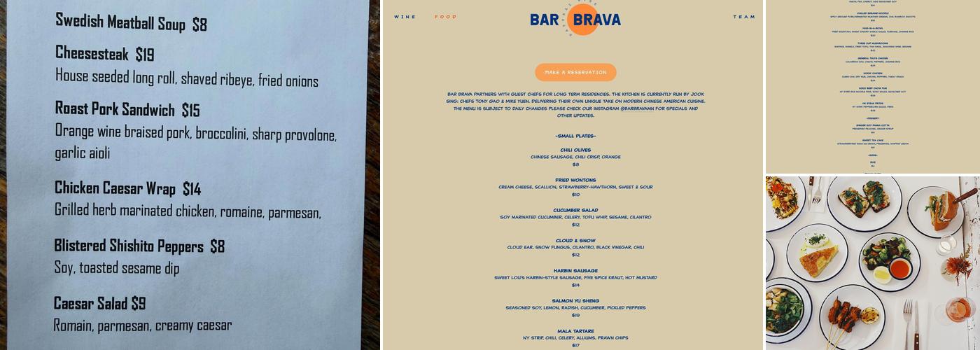 Bar Brava Menu