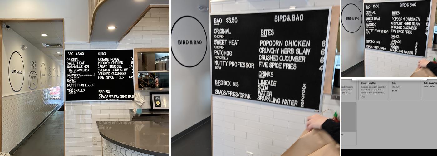 Bird & Bao Menu