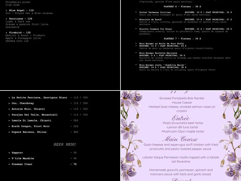 Portabella Menu