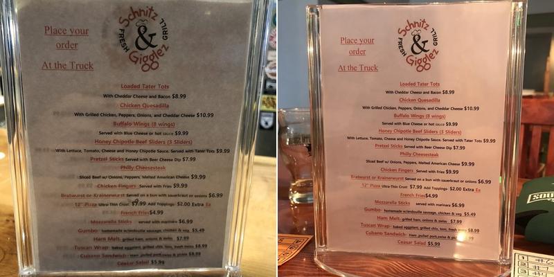 South Shore Craft Brewery Menu